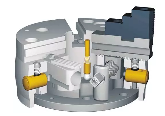 SCHUNK雄克剎車盤產(chǎn)品主要是種類繁多，已一個(gè)年產(chǎn)1000W片的企業(yè)，通常剎車盤型號(hào)在上千種。每次加工不同產(chǎn)品需要進(jìn)行卡爪的換爪。